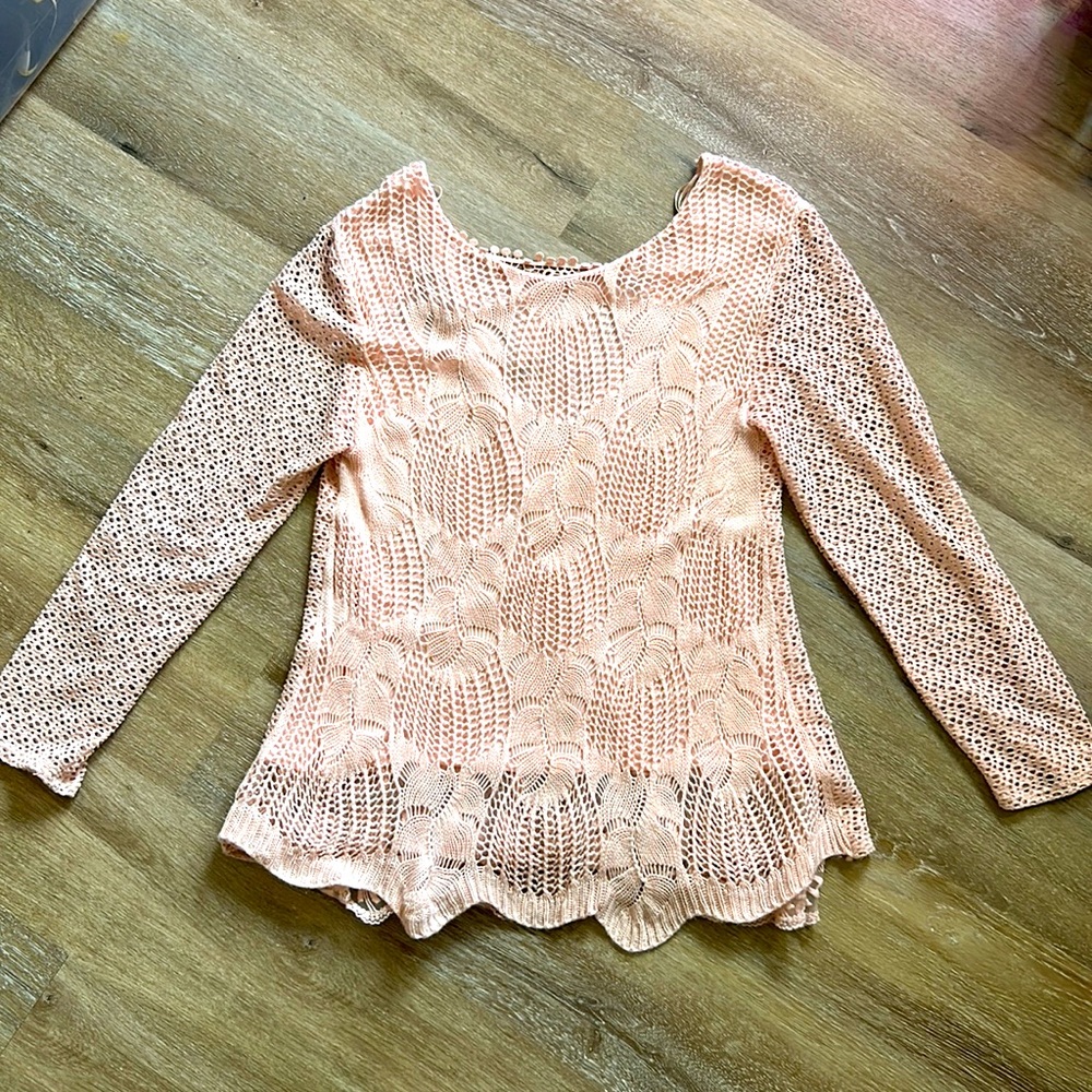 Laseine coral/ pink colored long sleeve top